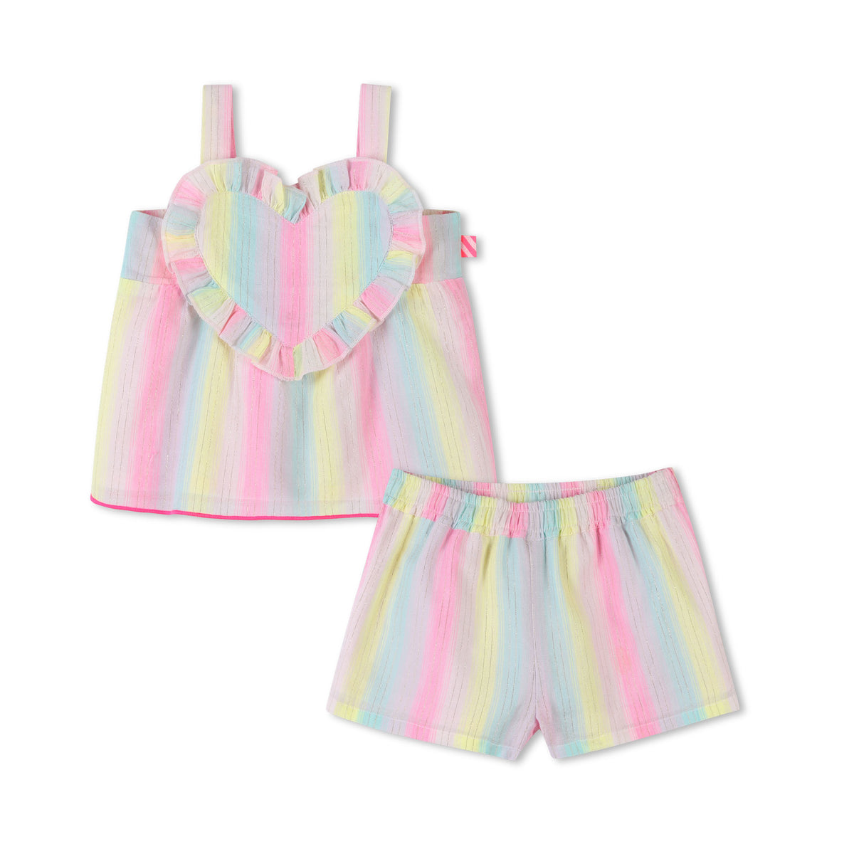 Billieblush Set Shorts And Heart Top Rainbow Colours