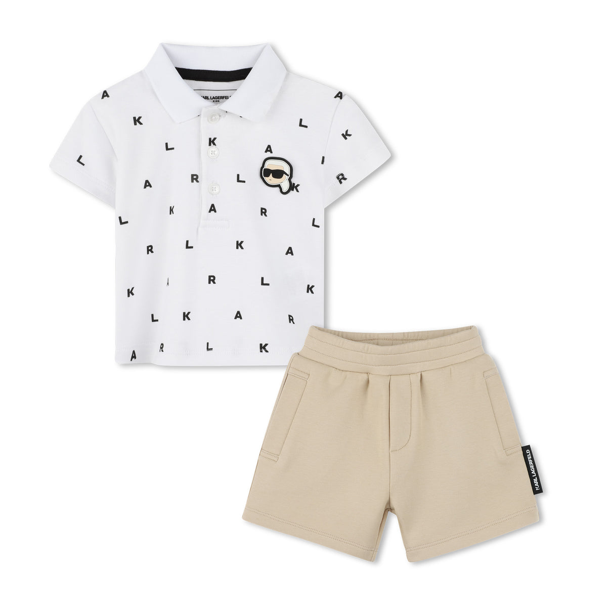 Karl Lagerfeld * Sets/Outfits Polo & Shorts White Logobeige