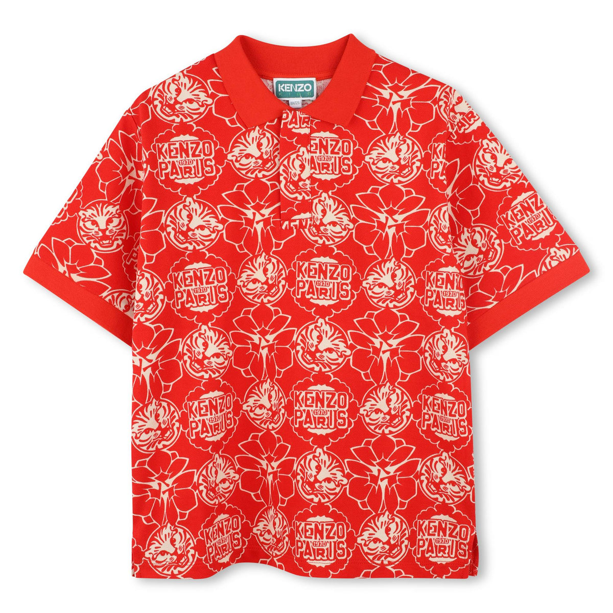 Kenzo Shirt Tshirt Tiger All Over Logo Red