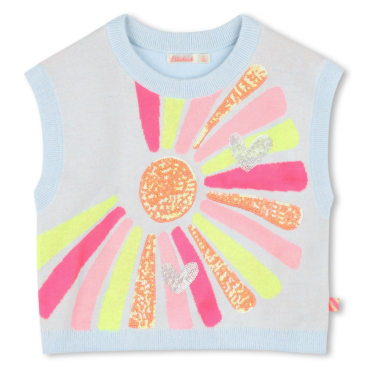 Billieblush Top Knitted Sequins Sun Blue