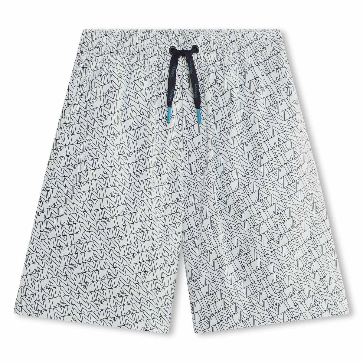 Lanvin Shorts Logo Print All Over Sea Blue
