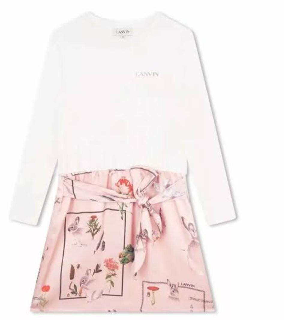 Lanvin Dress Floral White & Pink