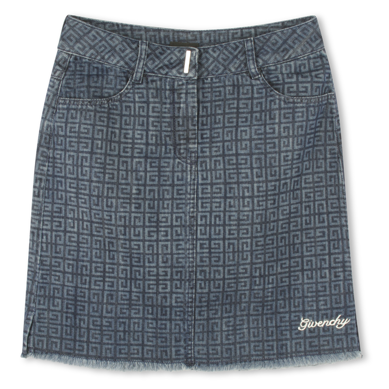 Givenchy Skirt All Over Logo Denim