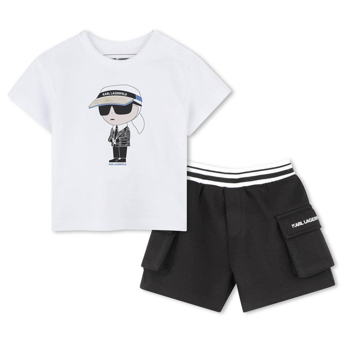 Karl Lagerfeld * Sets/Outfits Ikonic Tshirt & Shorts Blackwhite