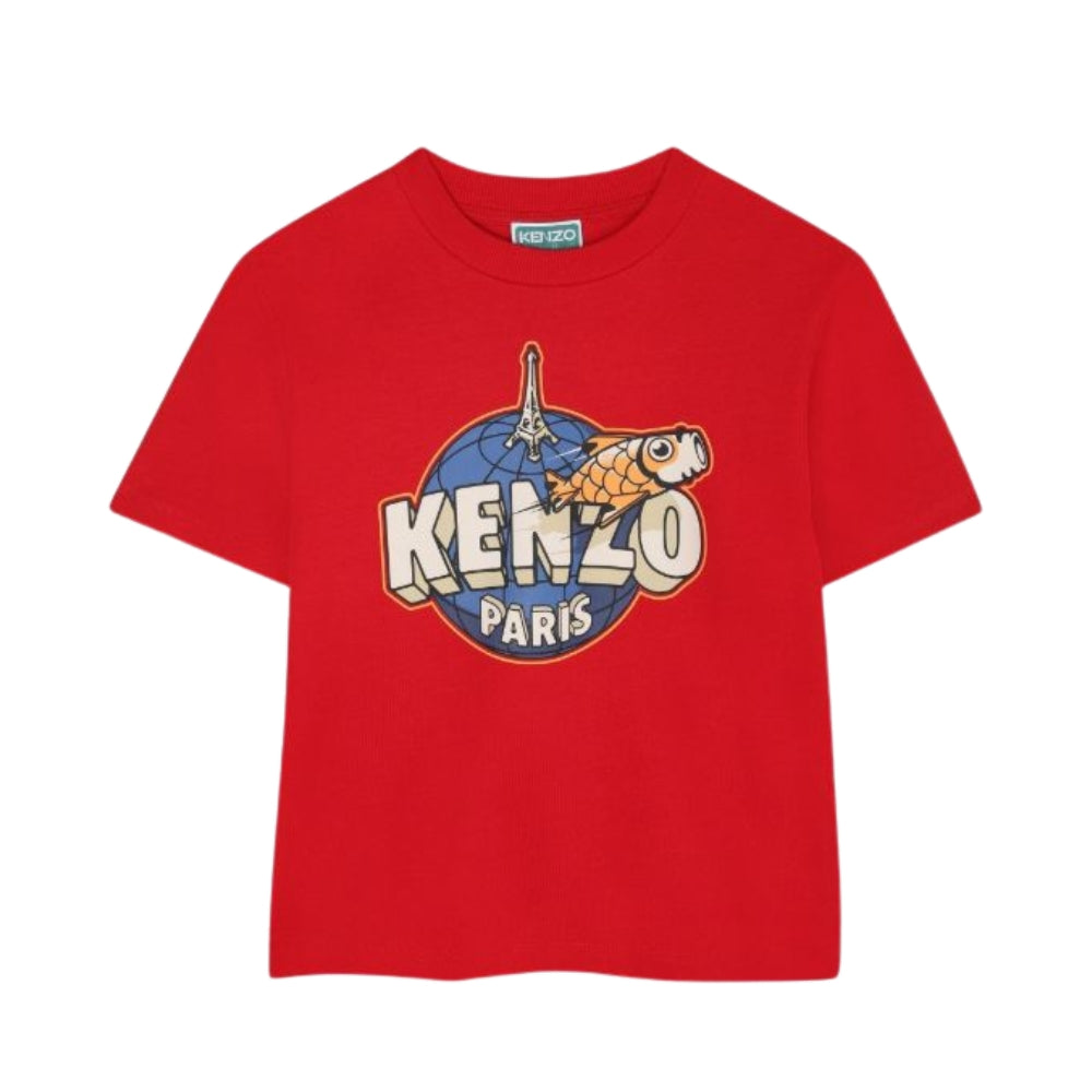Kenzo Tshirt Centre Logo Red