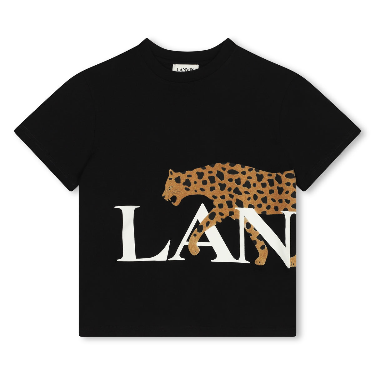 Lanvin Tshirt Leopard Logo Black