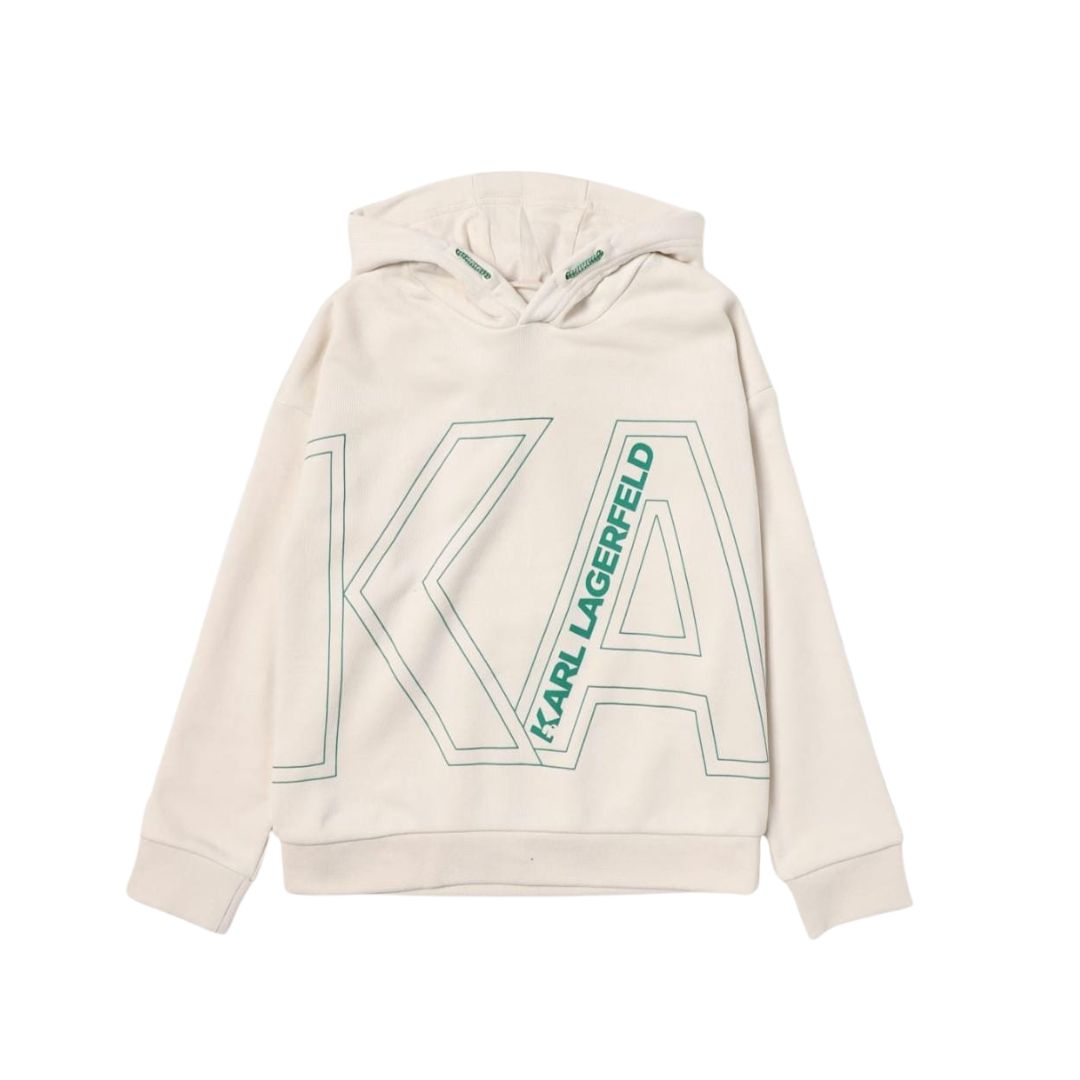 Karl Lagerfeld Sweater Bold Logo Hoodie Cream