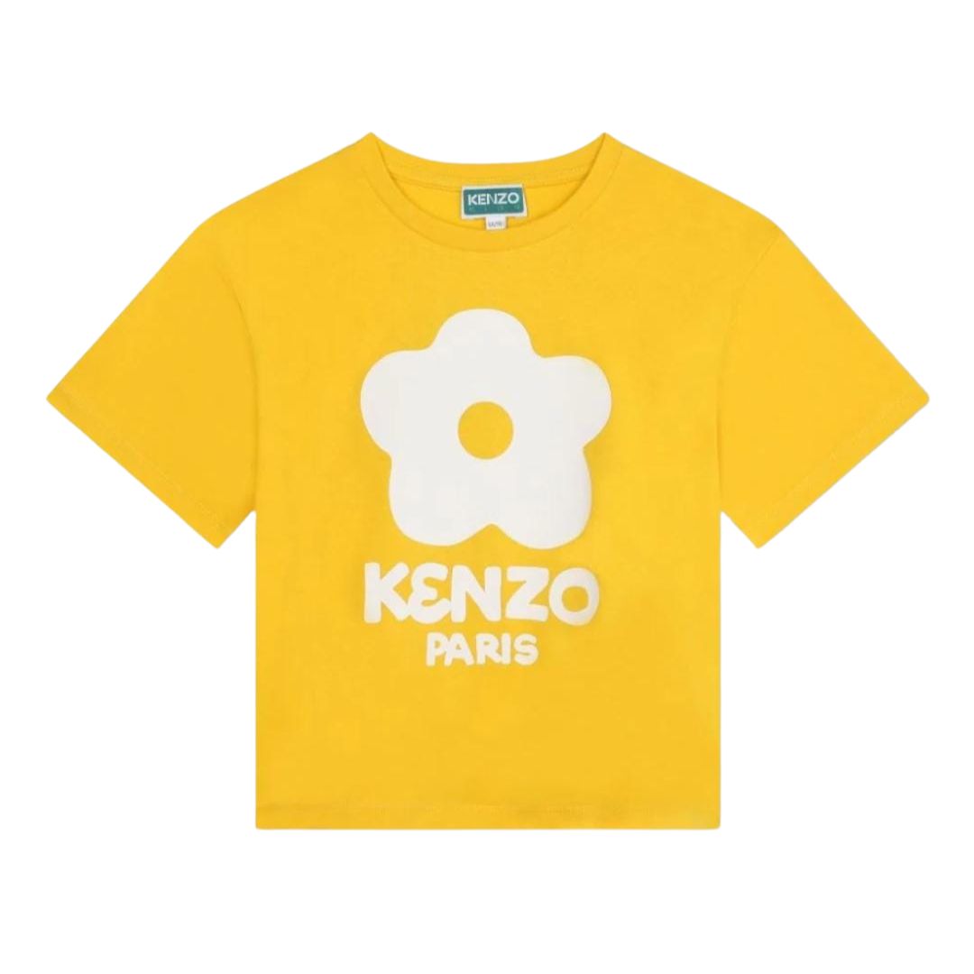Kenzo Tshirt Flower Logo Yellow