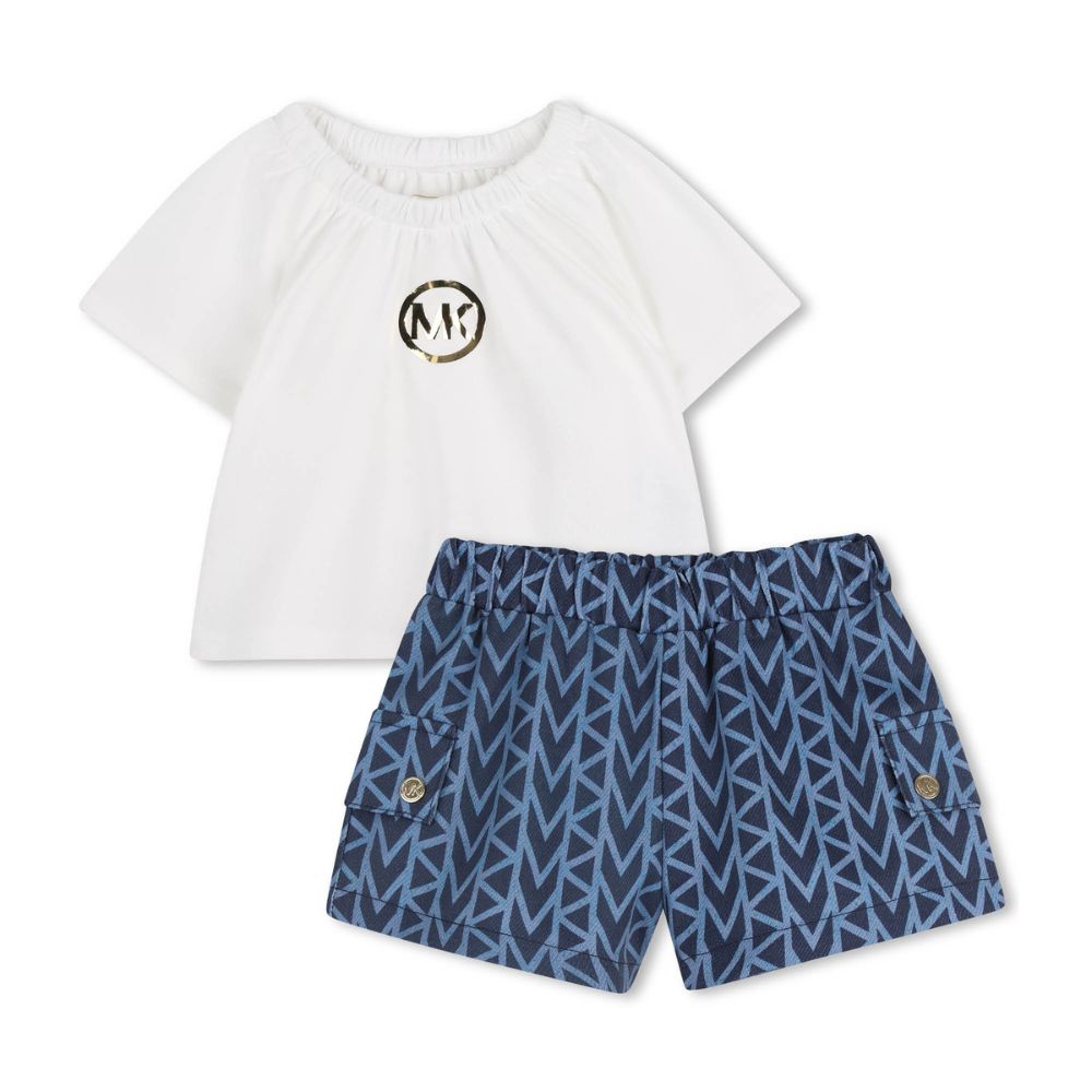 Michael Kors Set Tshirt & Shorts Whiteblue