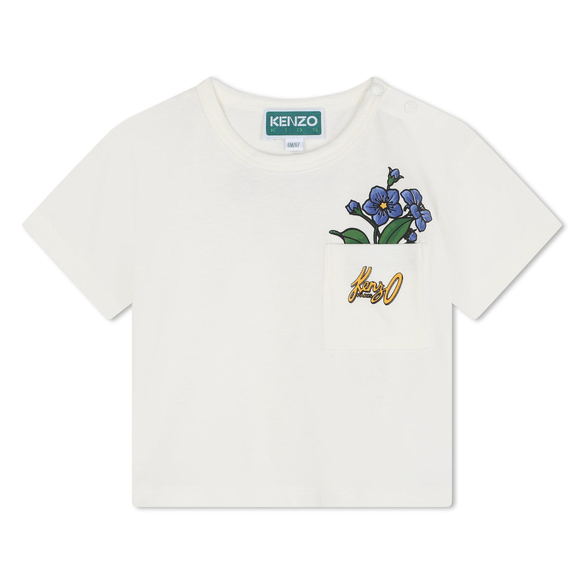 Kenzo T-Shirt Logo Flower White