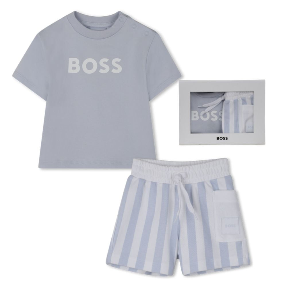 Boss Set Tshirt & Shorts Greyblue