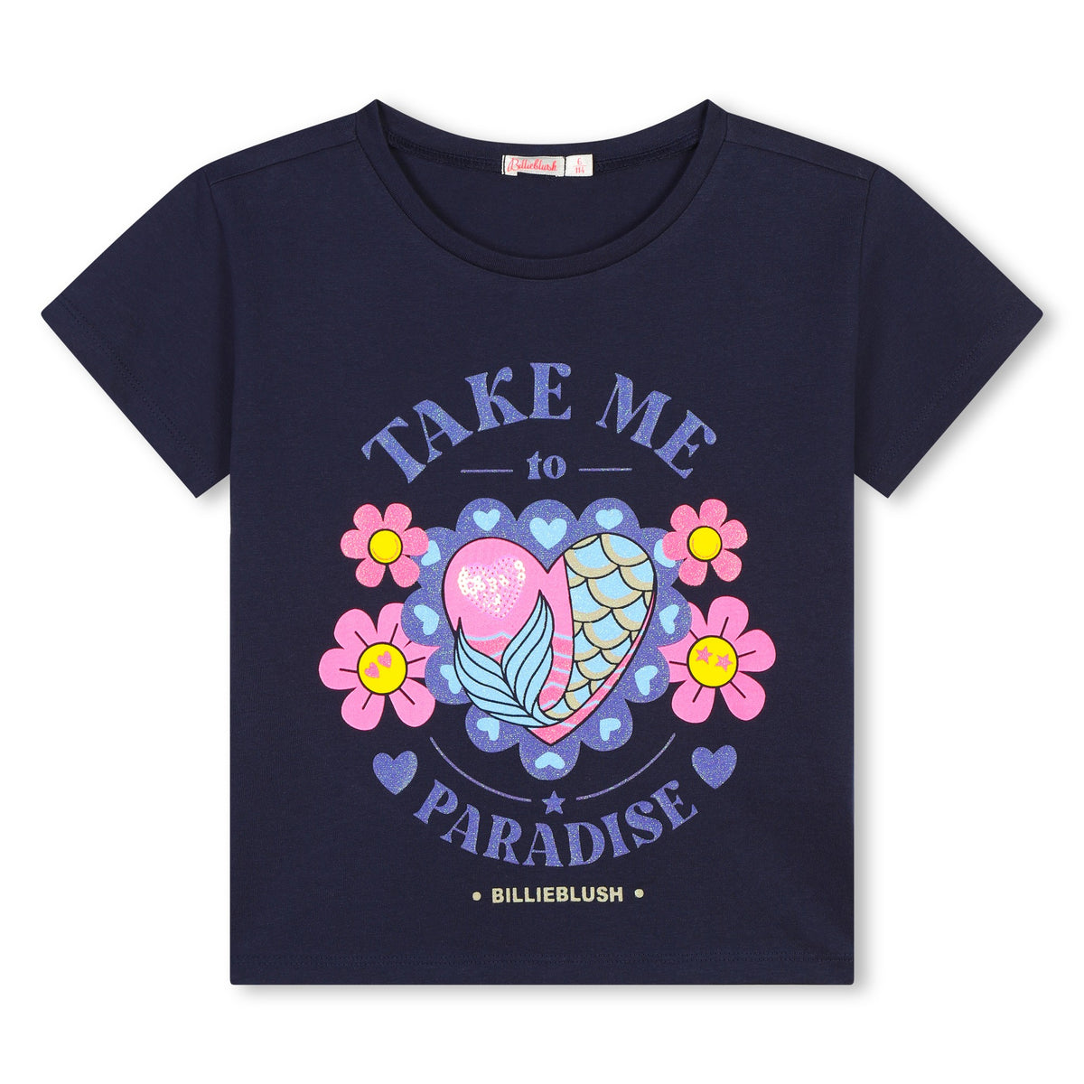 Billieblush T-Shirt Paradise Logo Navy