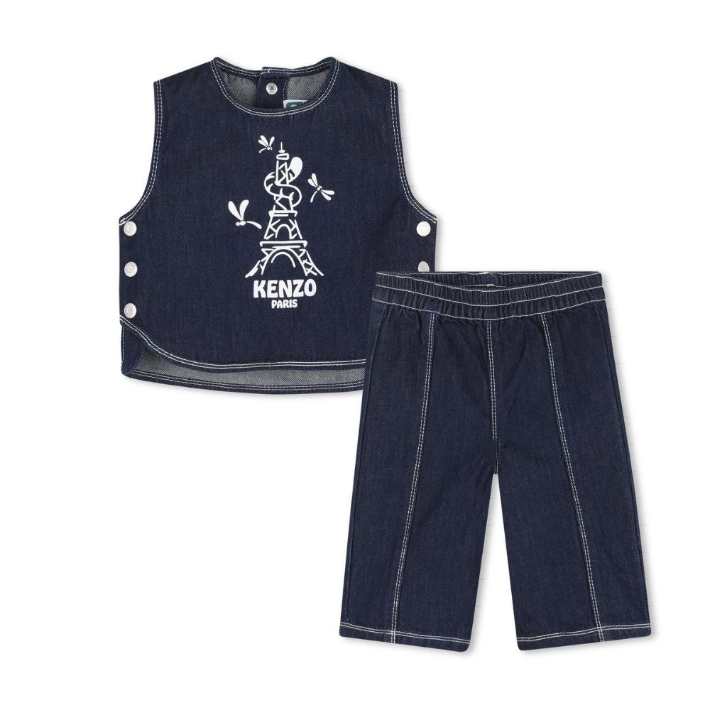 Kenzo Set Top & Pants Denim Blue