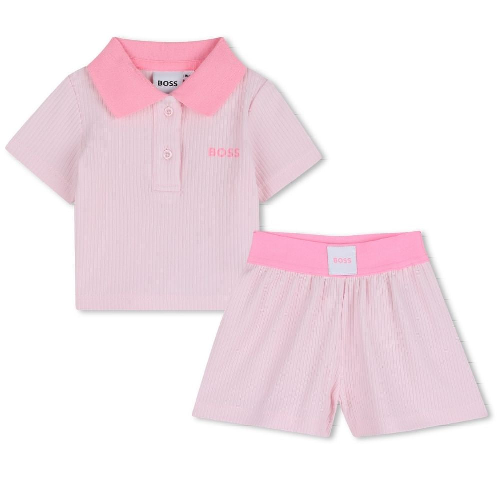 Boss Set Golfer & Shorts Pink