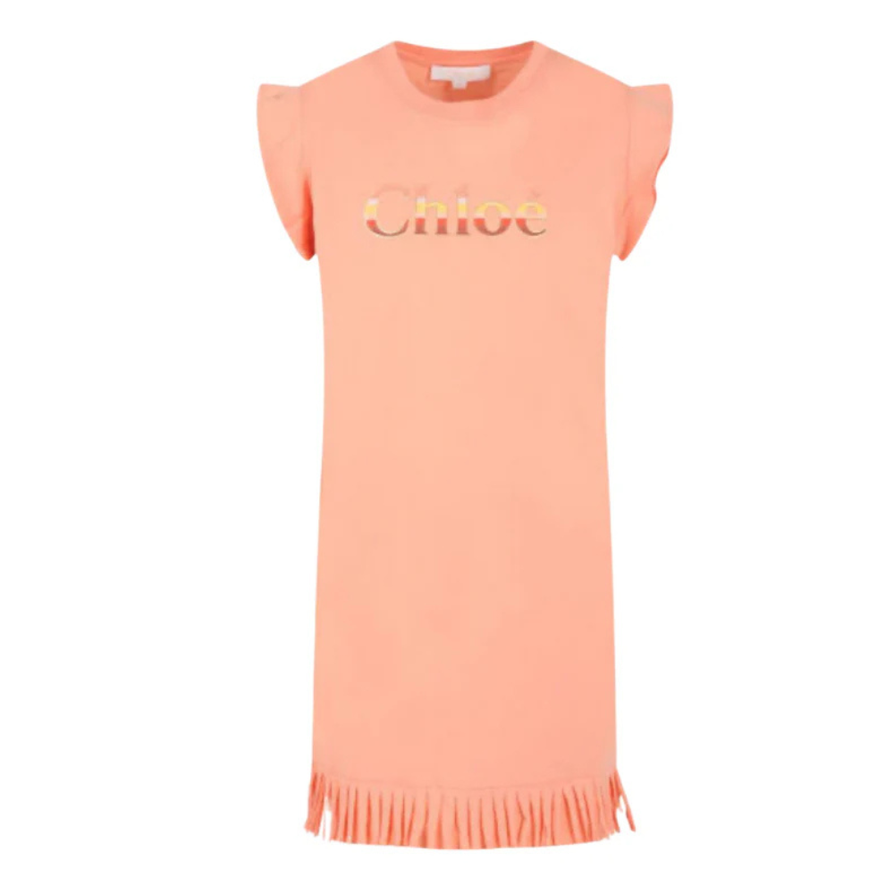 Chloe Dress Ombre Logo Apricot