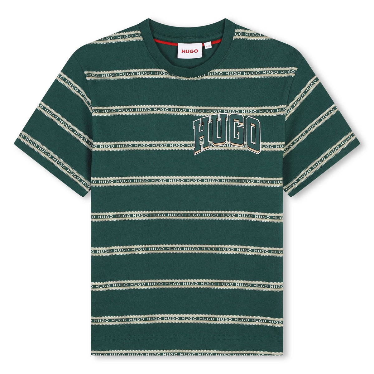 Hugo T-Shirt Striped Olive-White