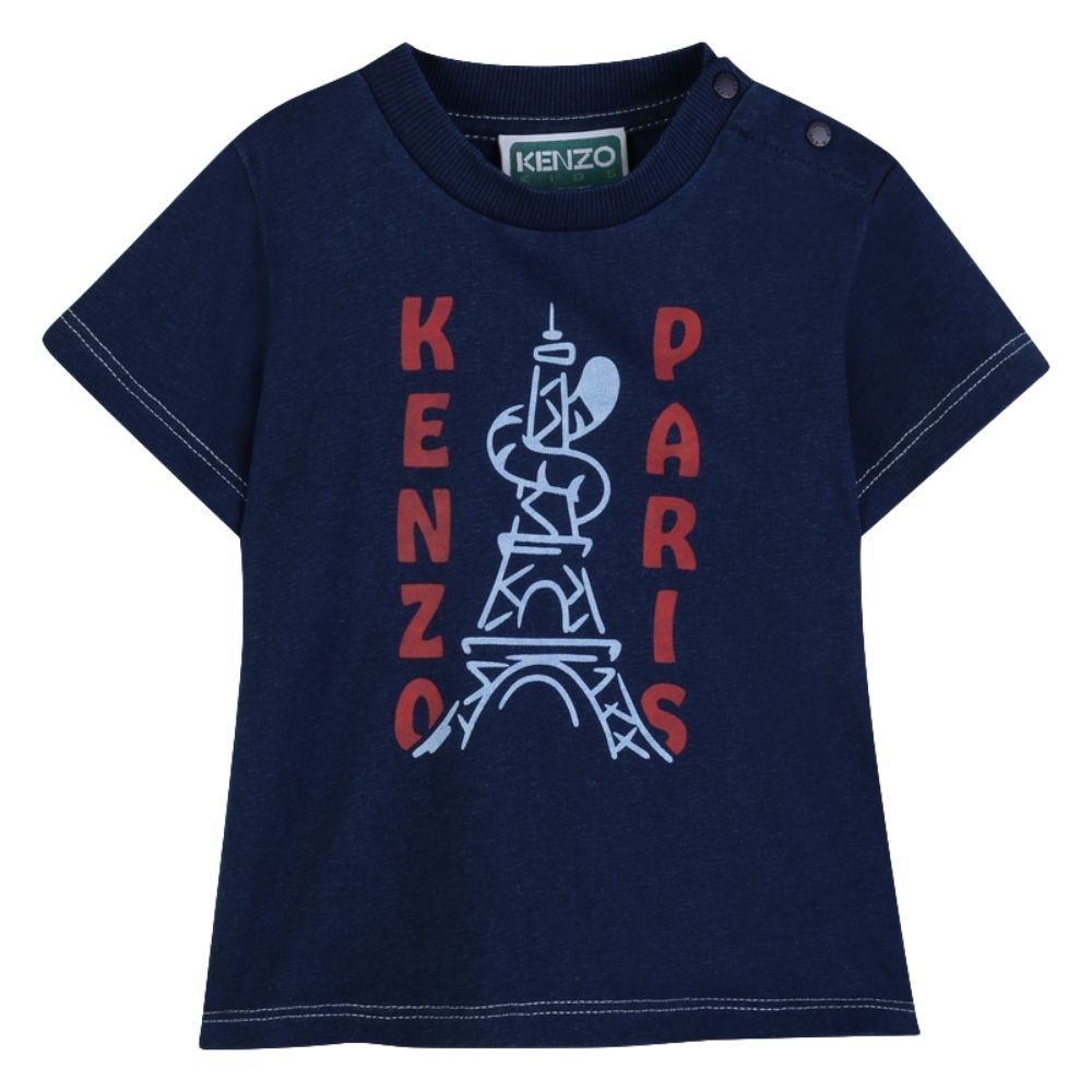 Kenzo Tshirt Paris Logo Blue