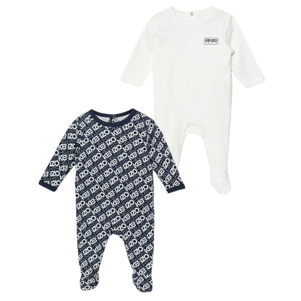 Kenzo Romper All Over Logo Black White