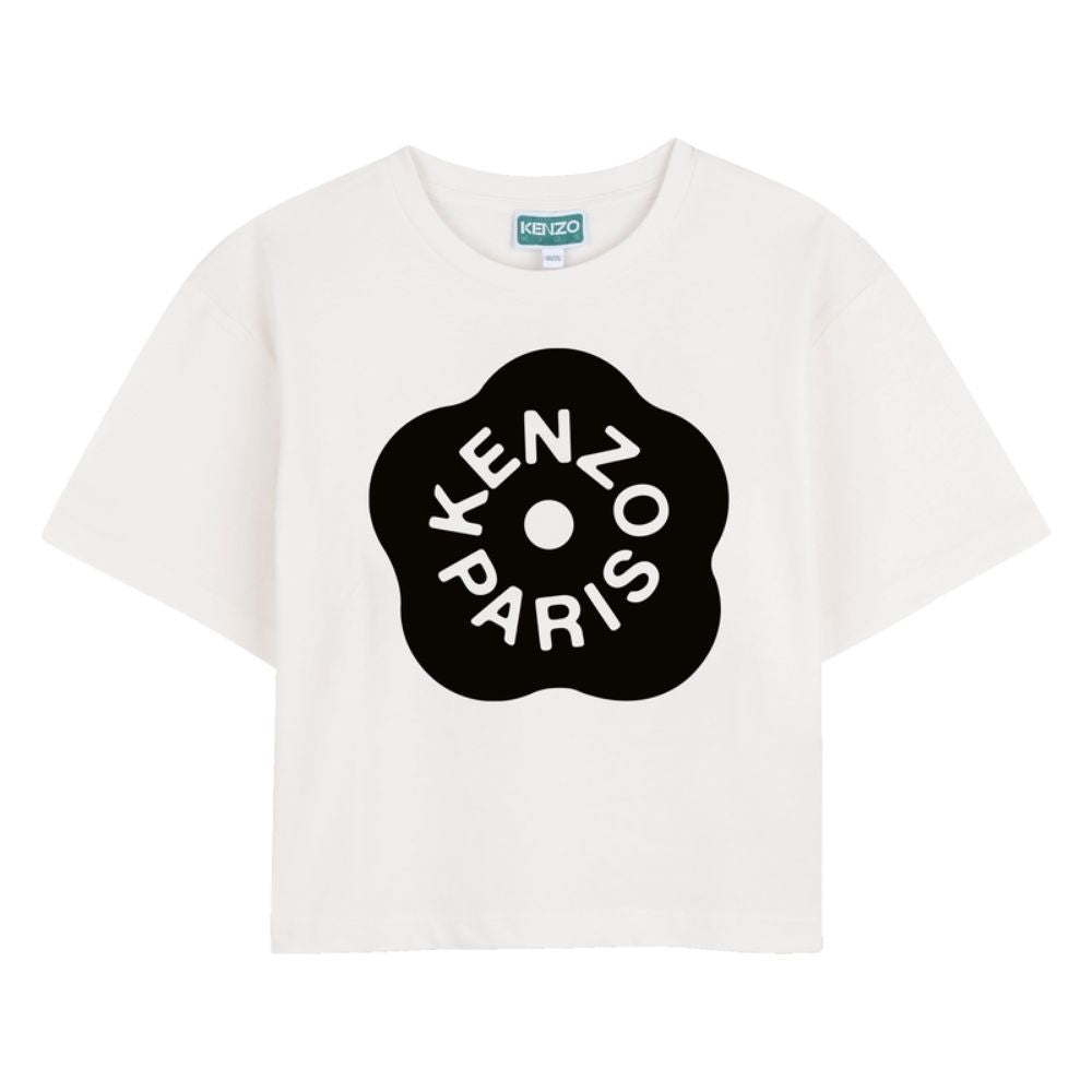 Kenzo Tshirt Flower Logo Whiteblack
