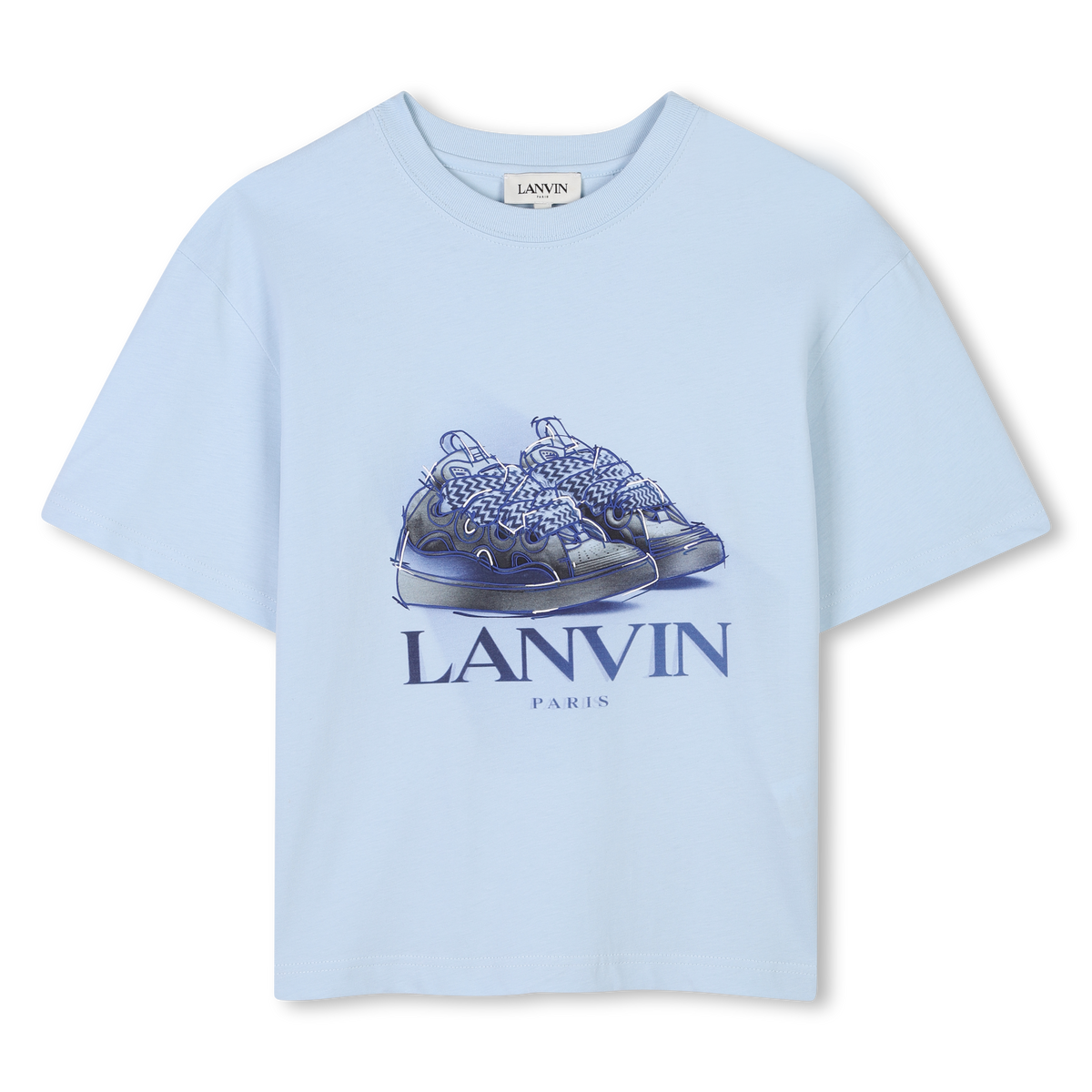 Lanvin Tshirt Sneaker Logo Blue