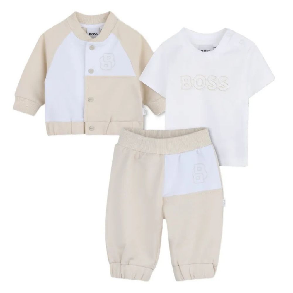Boss Set Trackset & Tshirt Beigewhite