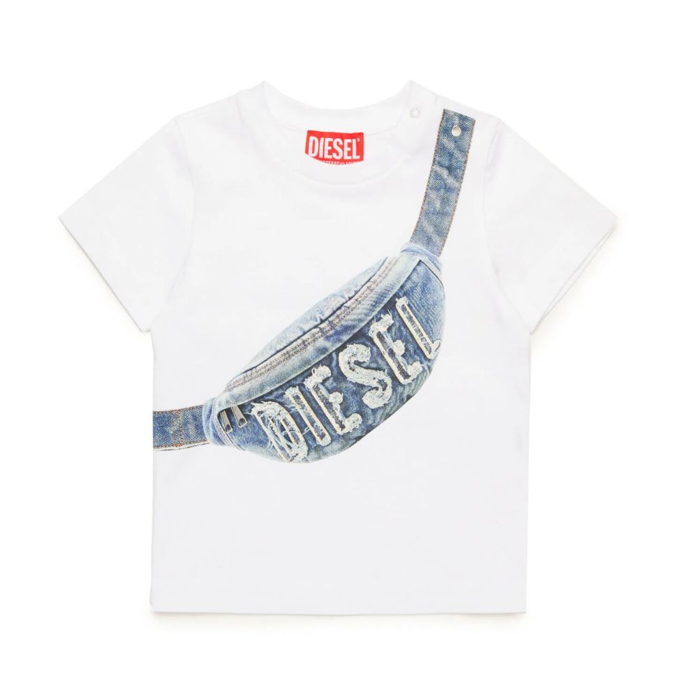 Diesel T-Shirt Graphic Bag Print White