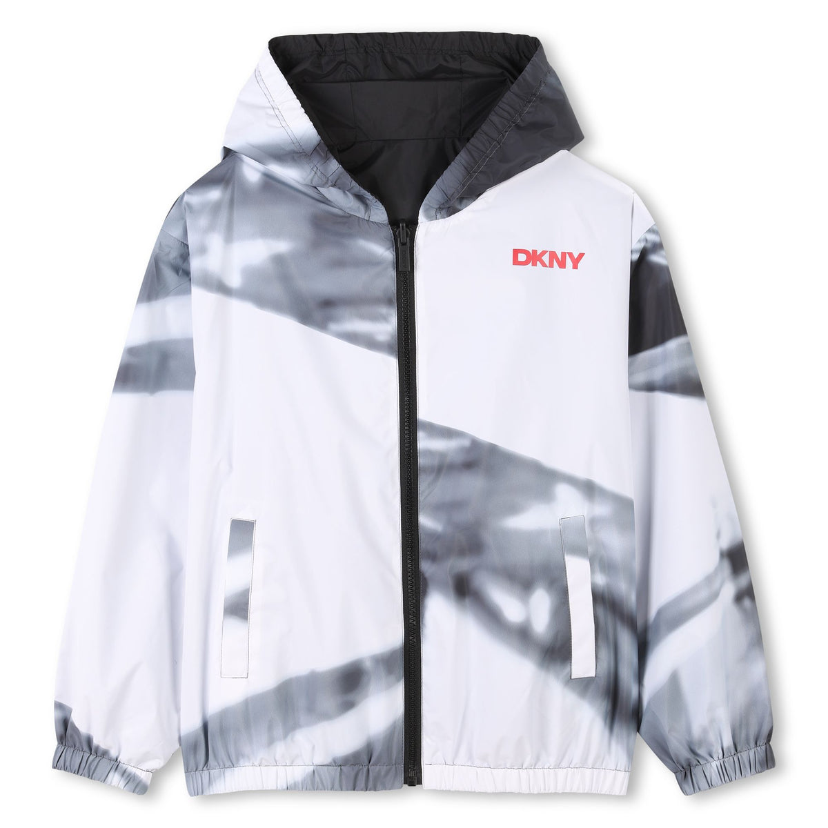 Dkny Jacket Reversible Windbreaker Blackwhite