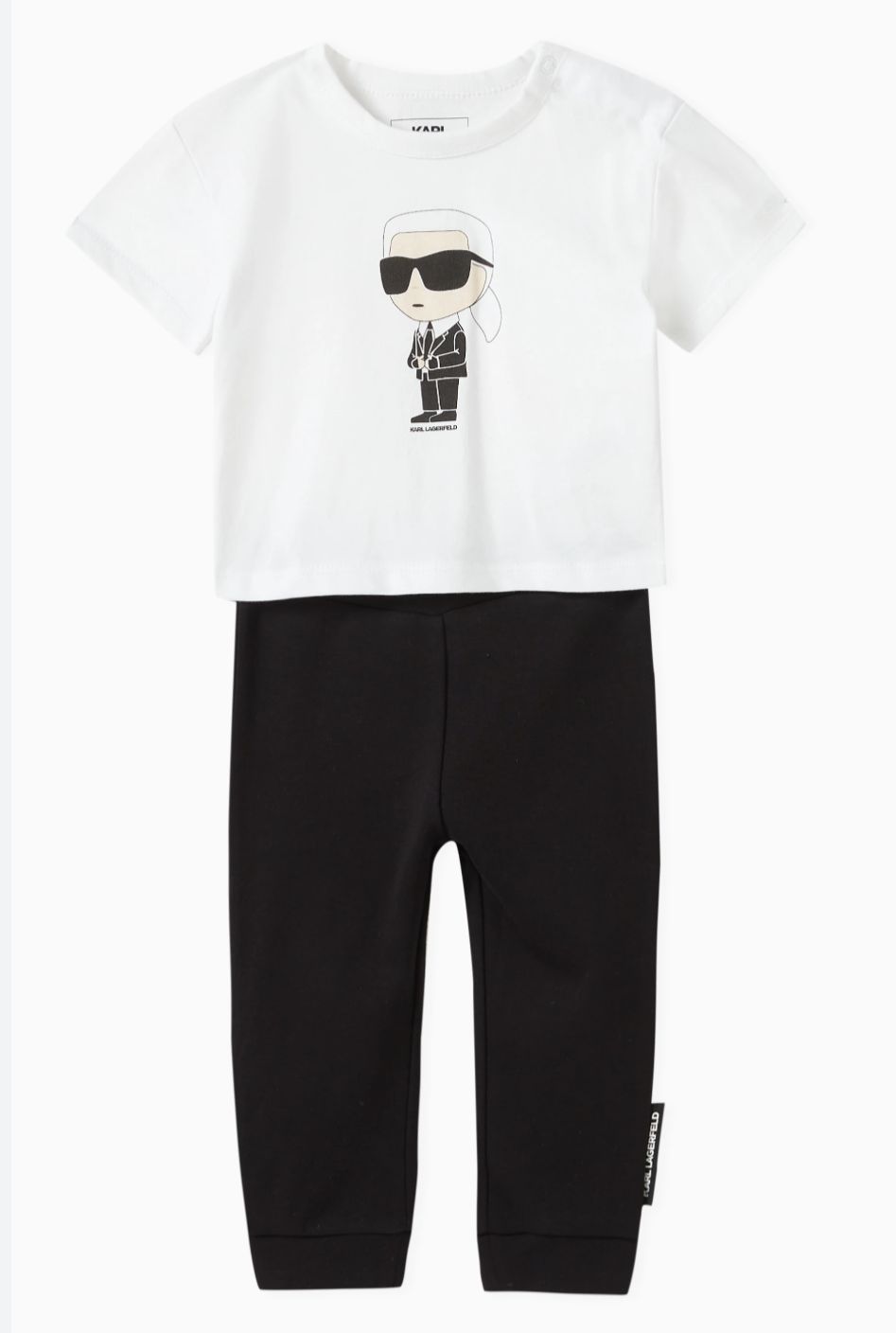 Karl Lagerfeld Outfit Set Tshirt Logo And Leggings Black & White