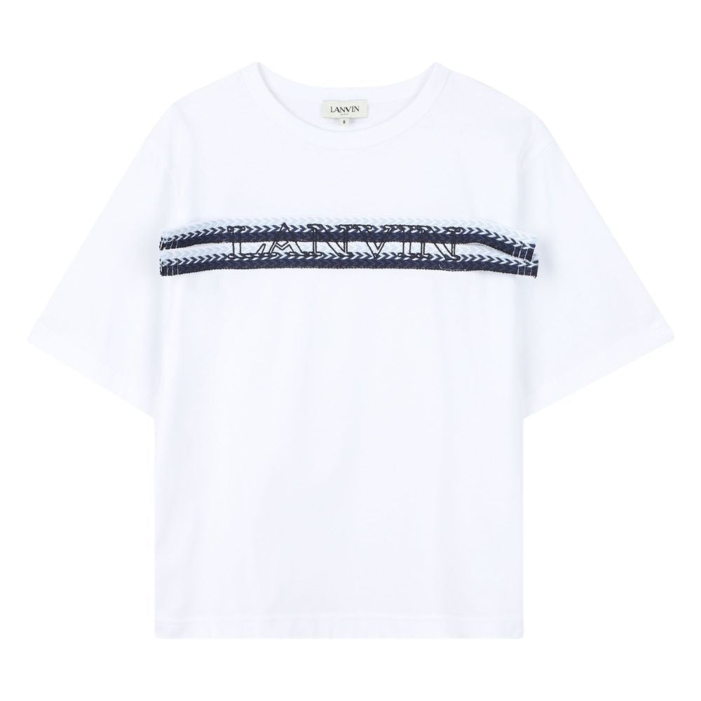 Lanvin Tshirt Logo Whiteblue