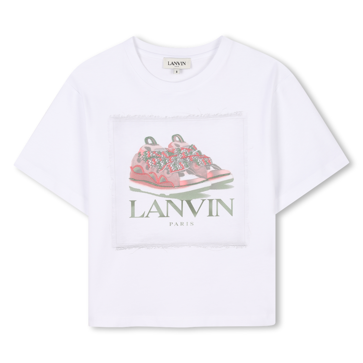 Lanvin Tshirt Pink Shoe Logo White
