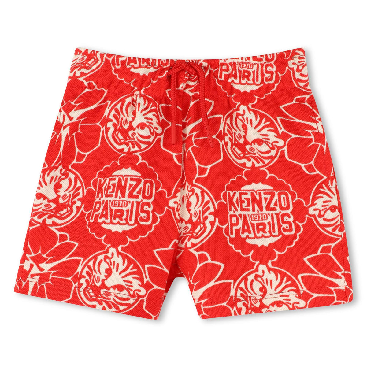 Kenzo Shorts All Over Tiger Logo Red