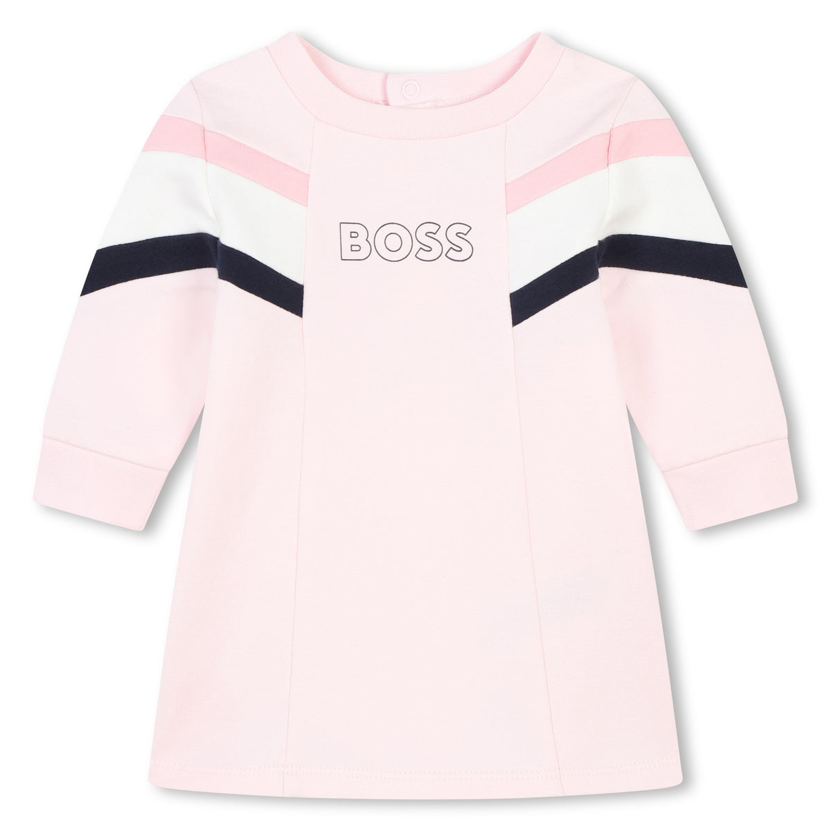 Boss Dress Long Sleeved Logo Pale Pink