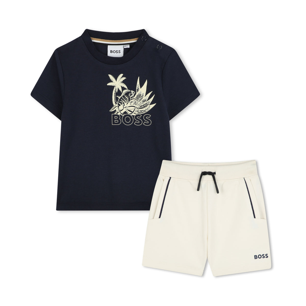 Boss Set Tshirt And Shorts Sand