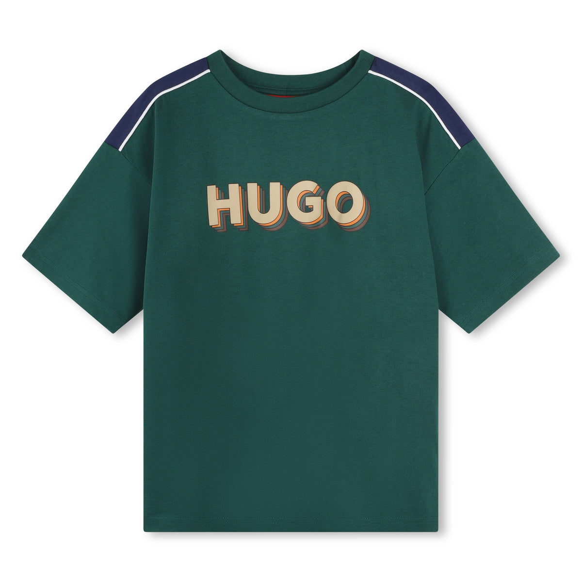 Hugo T-Shirt Logo Fancy Green-Gold