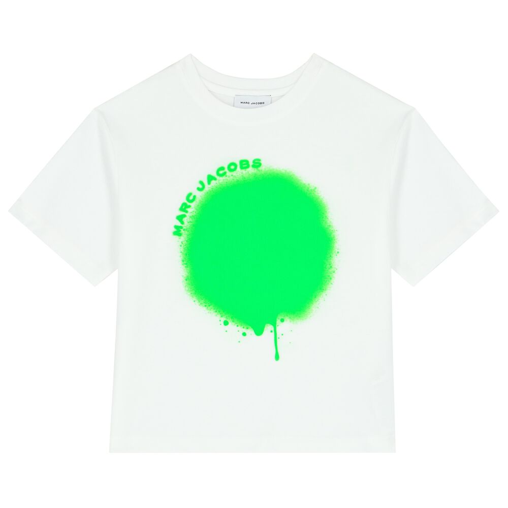 Marc Jacobs Tshirt Logo Spray Green White