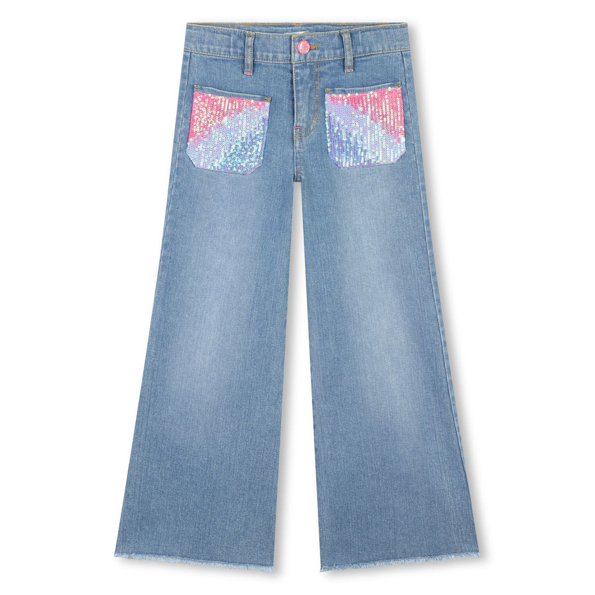 Billieblush Jeans Sequin Pockets Denim Blue