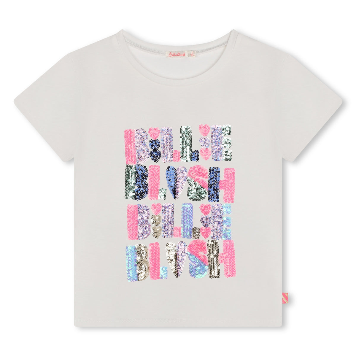 Billieblush T-Shirt Multiple Sequin Logo White