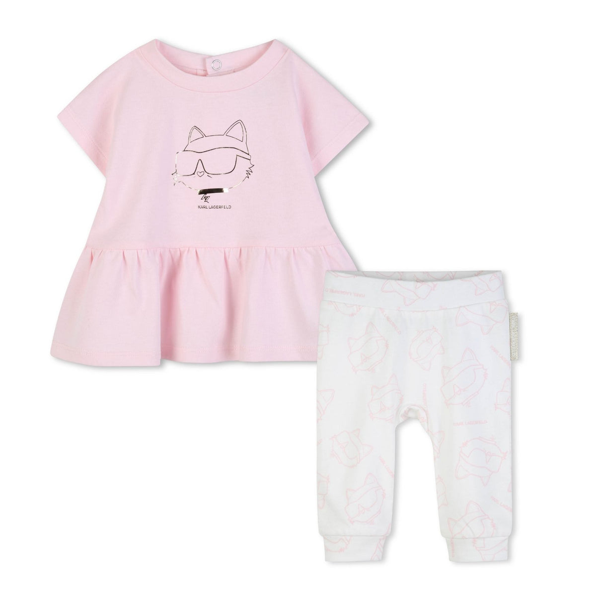 Karl Lagerfeld Set Dress+Pants Whitepink
