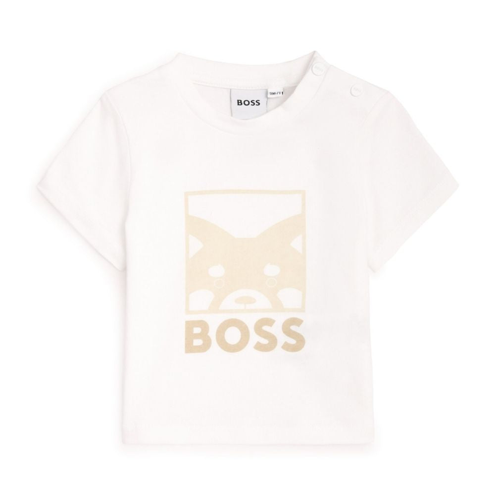 Boss Tshirt Graphic Logo White