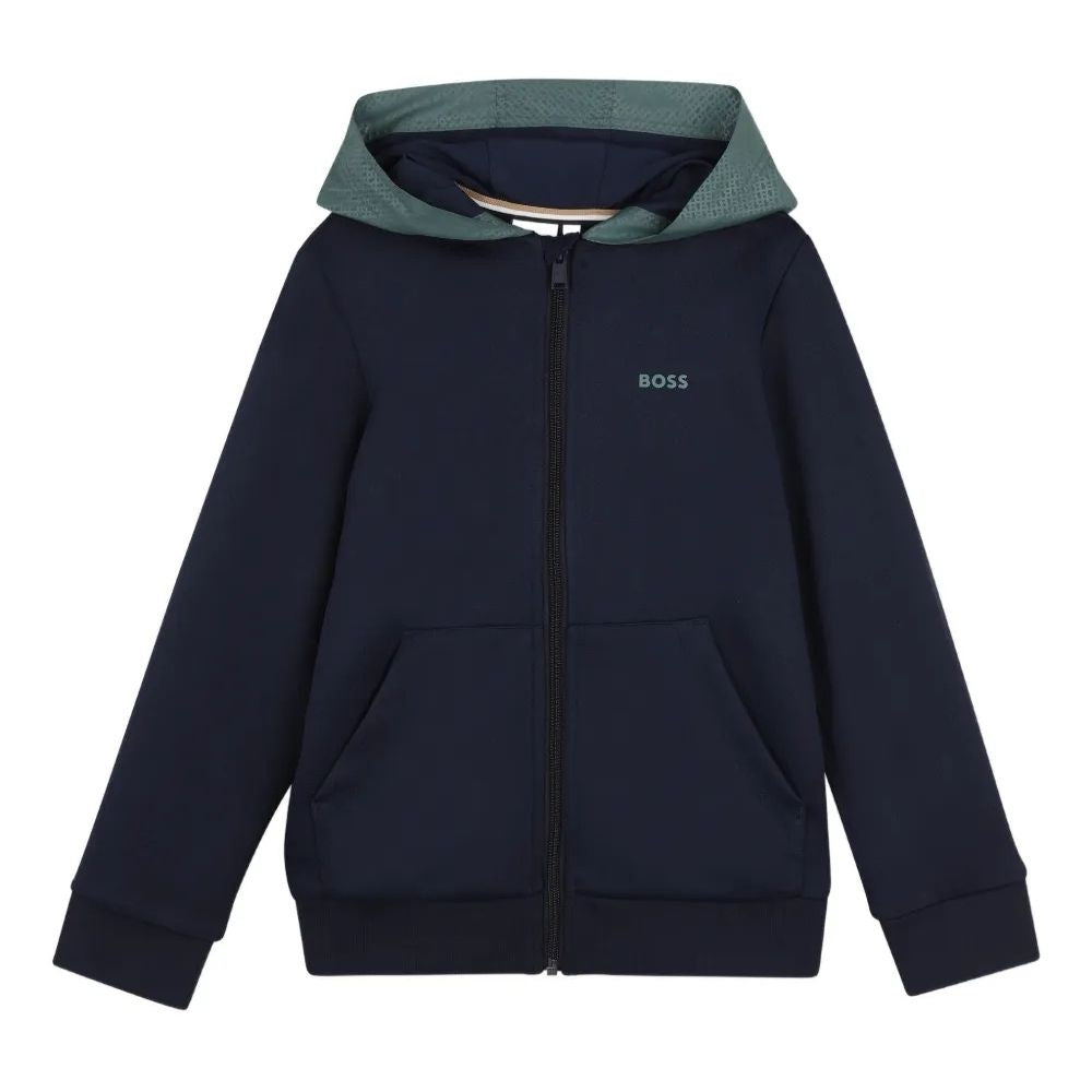 Boss Sweater Hooded Logo Navygreen