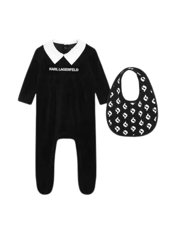 Karl Lagerfeld Romper Set With Bib Black