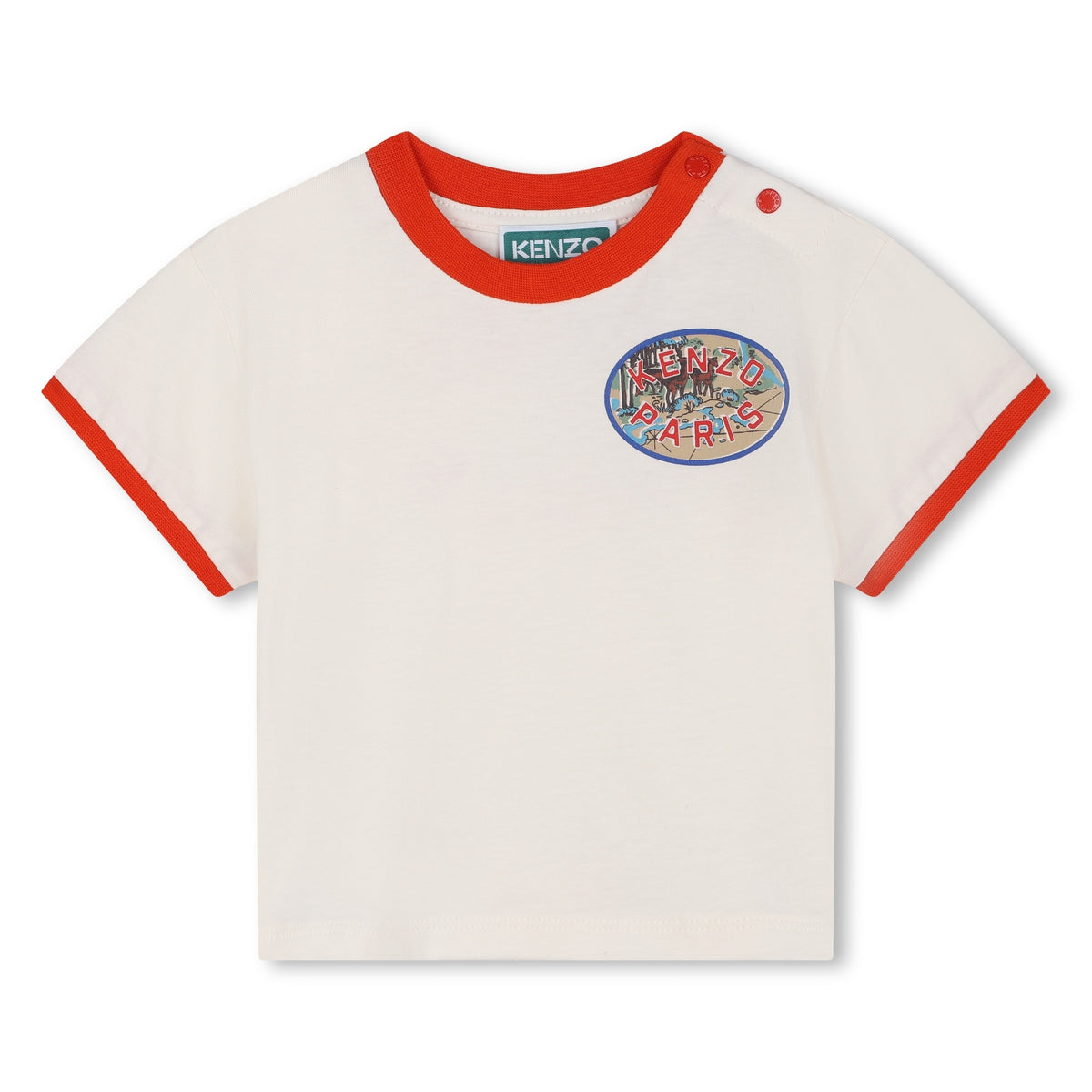 Kenzo Tshirt Side Logo Ivoryred
