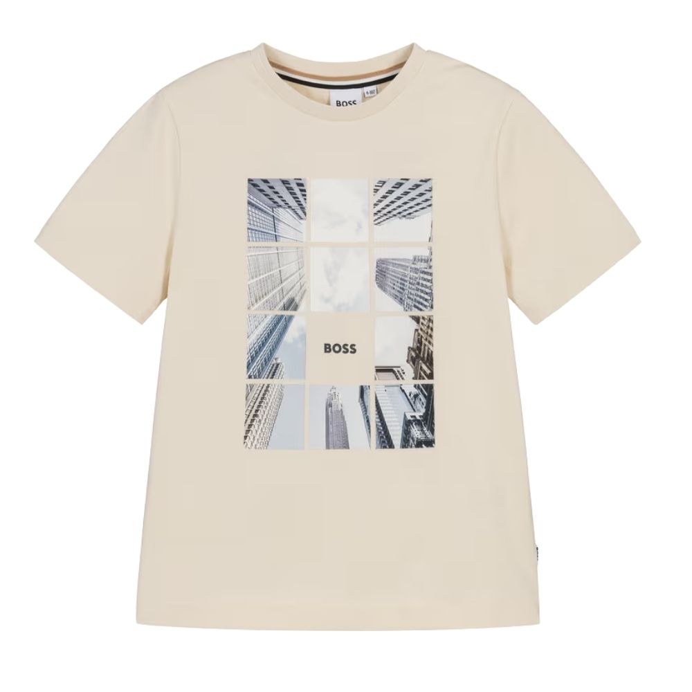 Boss Tshirt Graphic Beige