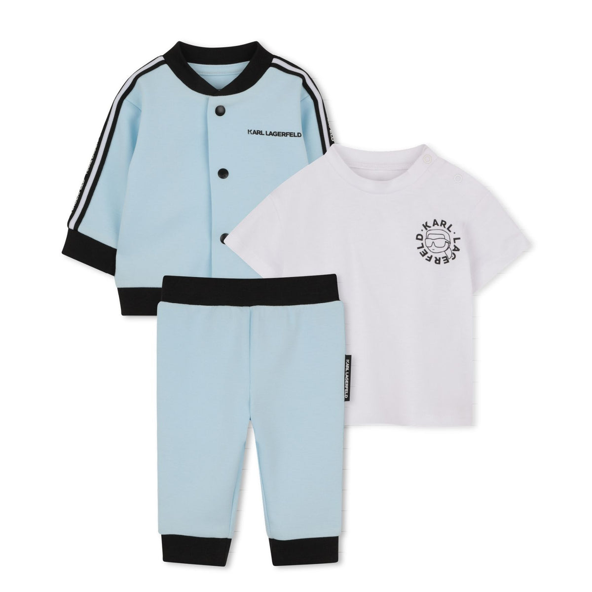 Karl Lagerfeld Set Sweater+Tshirt+Pants Bluewhite