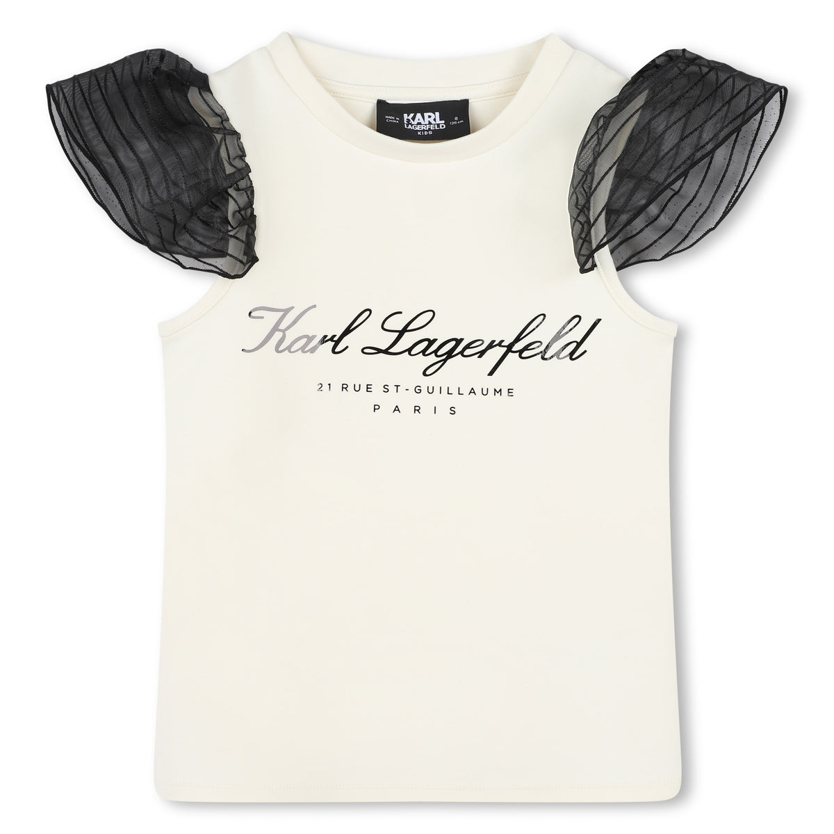 Karl Lagerfeld T-Shirt Fancy Blouse Off-White Black