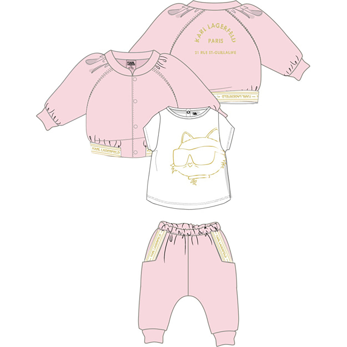 Karl Lagerfeld Tracksuits Ikonic Pink & White