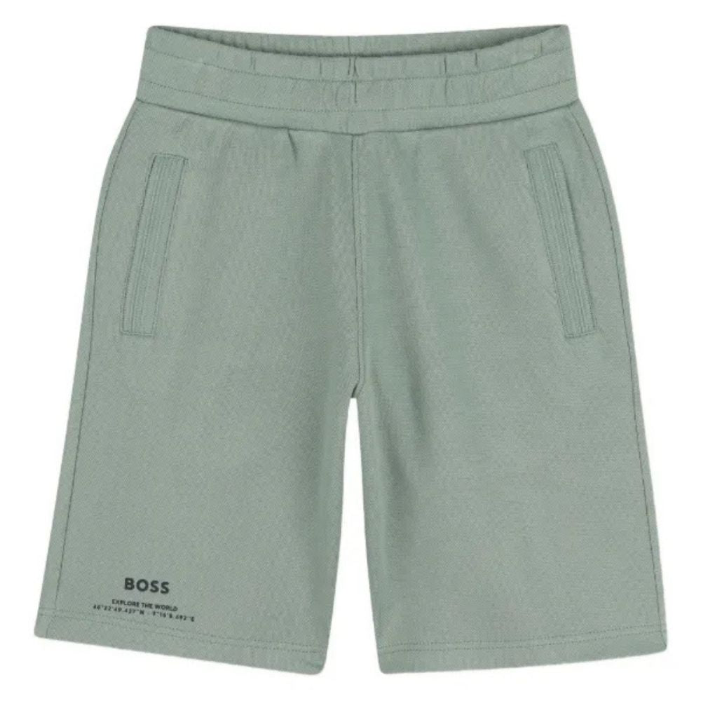 Boss Shorts Bermuda Fleece Logo Green