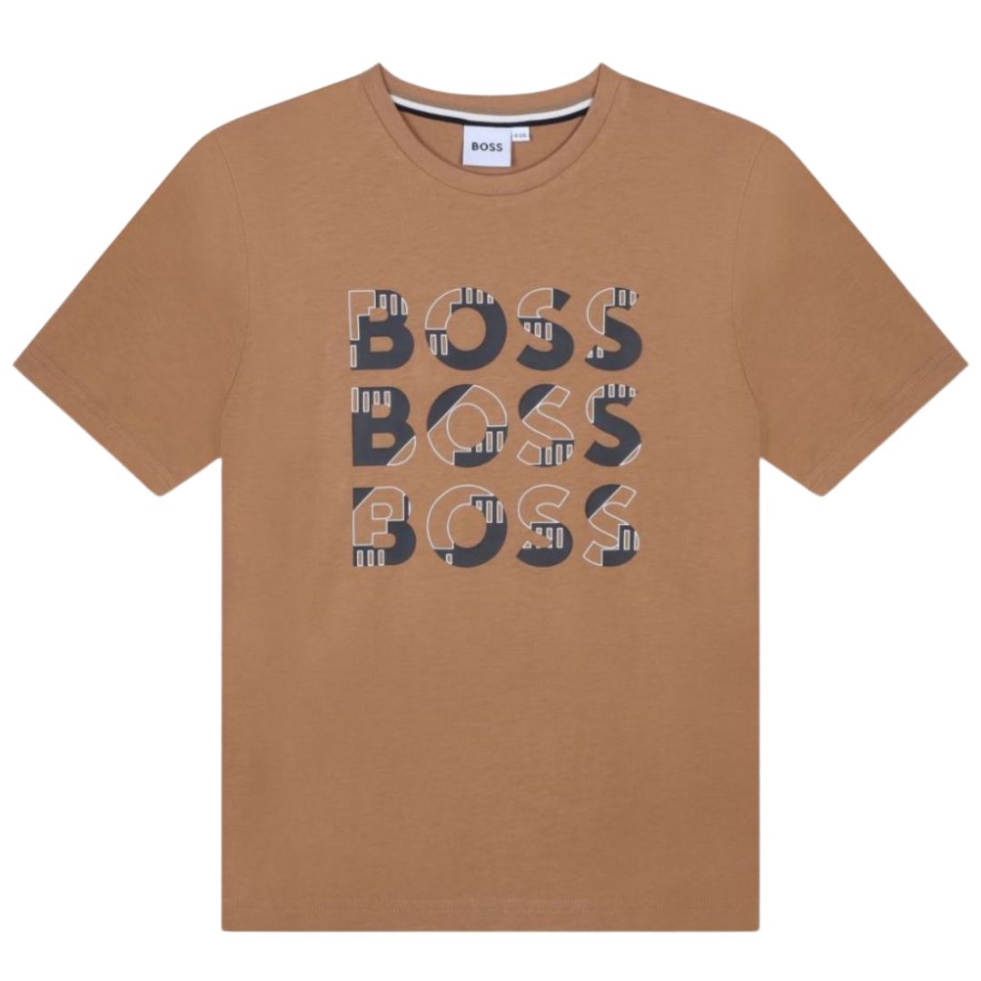 Boss Tshirt Triple Logo Brown