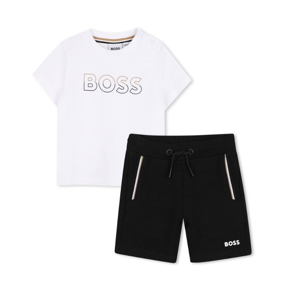 Boss Set Tshirt And Shorts Whiteblack