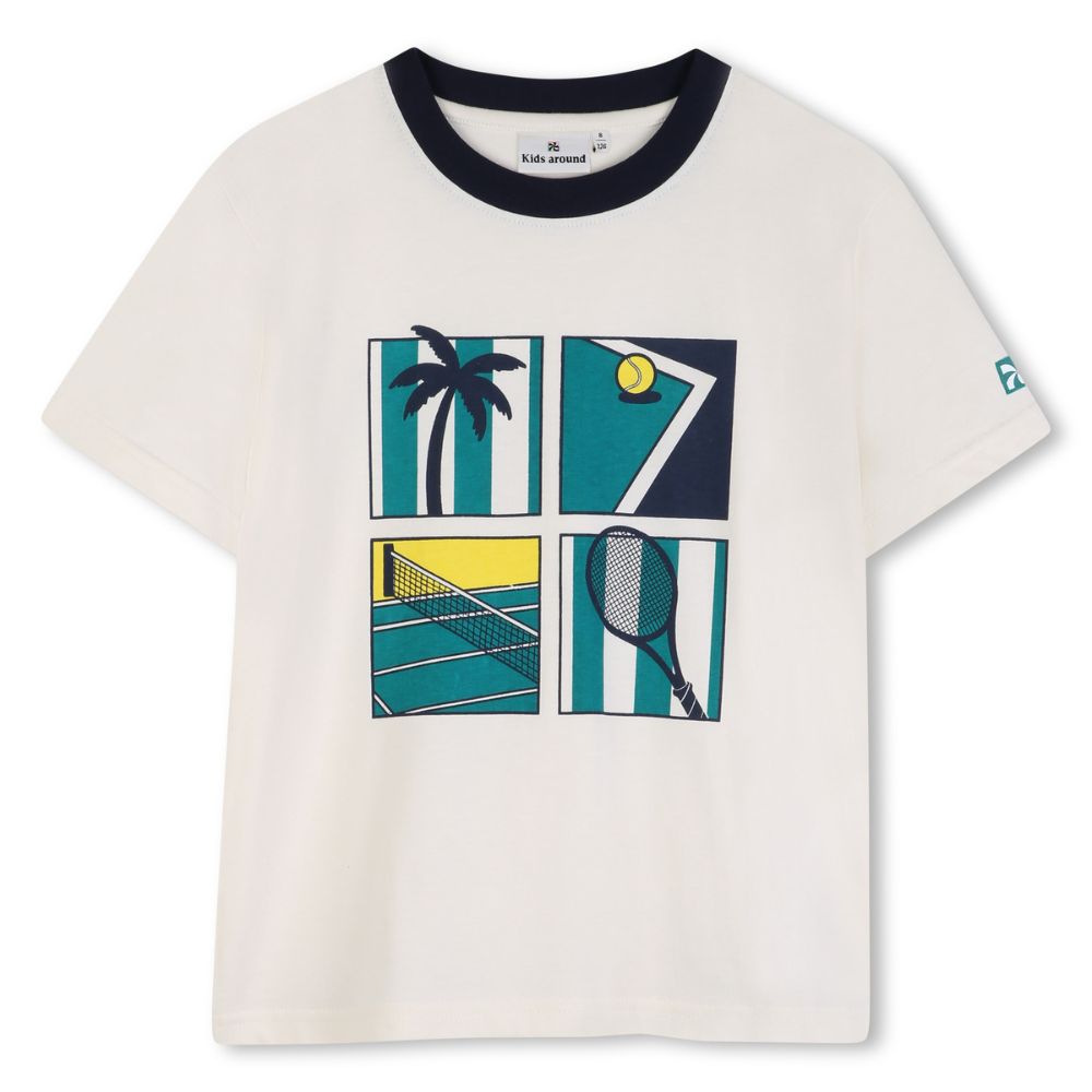 Kids Around Tshirt Graphic Print Whitemulti